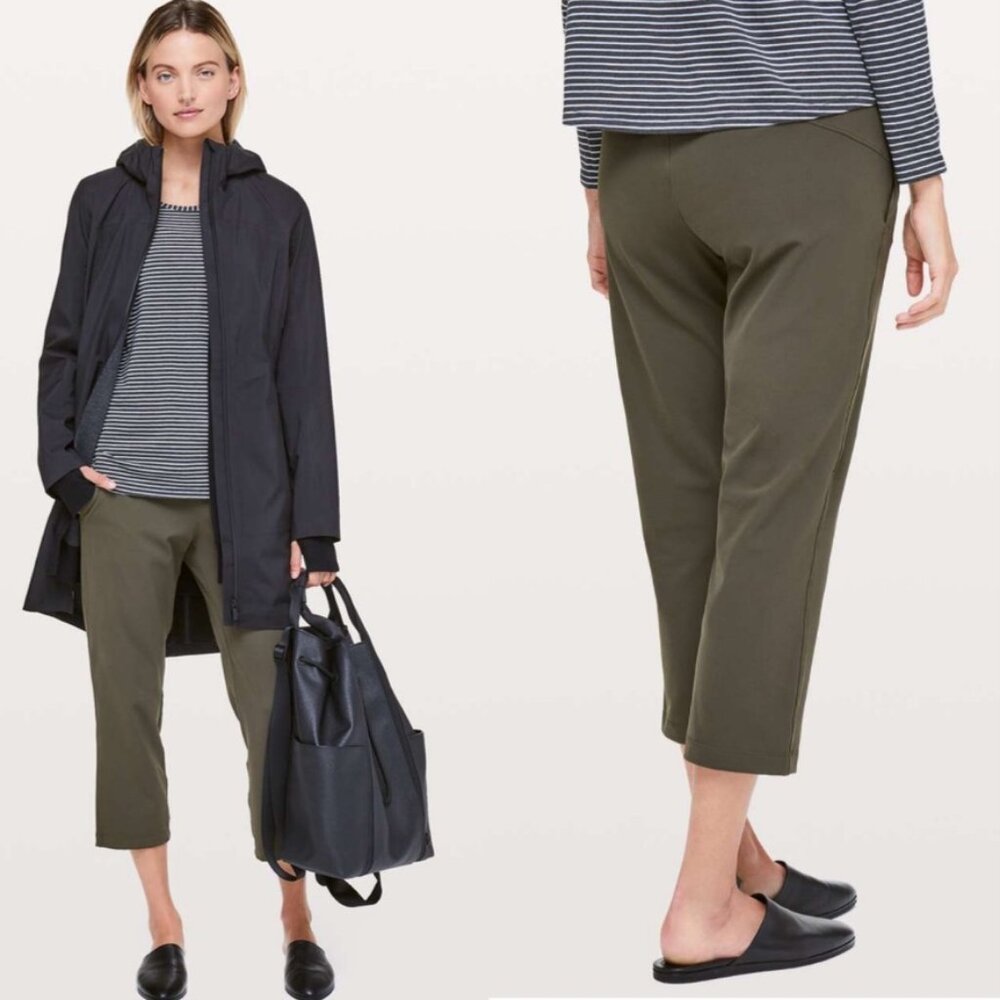 lululemon | On The Fly Crop Dark Olive - Picture 1 of 6